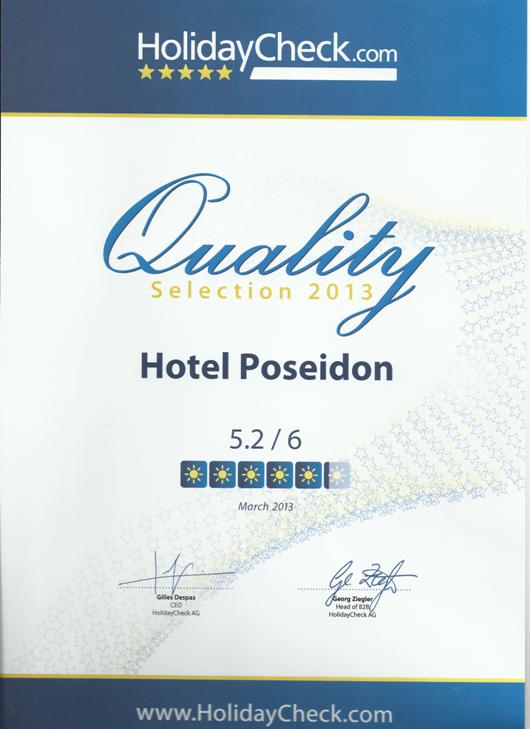 HolidayCheck Quality Selection 2013 Award - Hotel Poseidon Amoudara