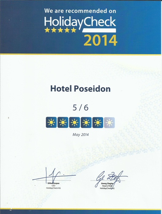 HolidayCheck Quality Selection 2014 Award - Hotel Poseidon Amoudara
