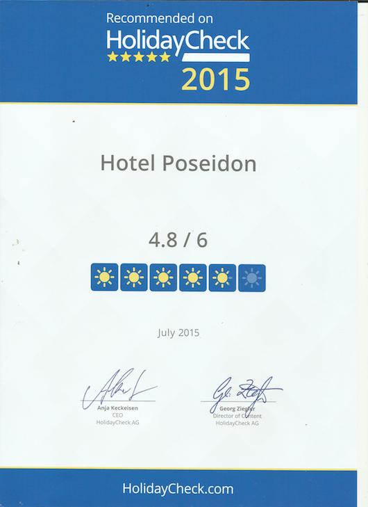 HolidayCheck Quality Selection 2015 Award - Hotel Poseidon Amoudara
